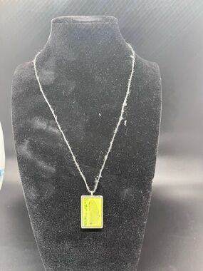 Wing silver Pendant Necklace on black cotton cord